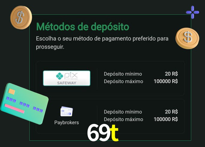 O cassino 69t oferece uma grande variedade de métodos de pagamento